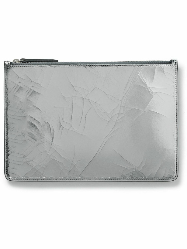 Photo: Maison Margiela - Small Metallic Cracked-Leather Pouch