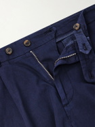 Boglioli - Straight-Leg Cotton-Blend Shorts - Blue