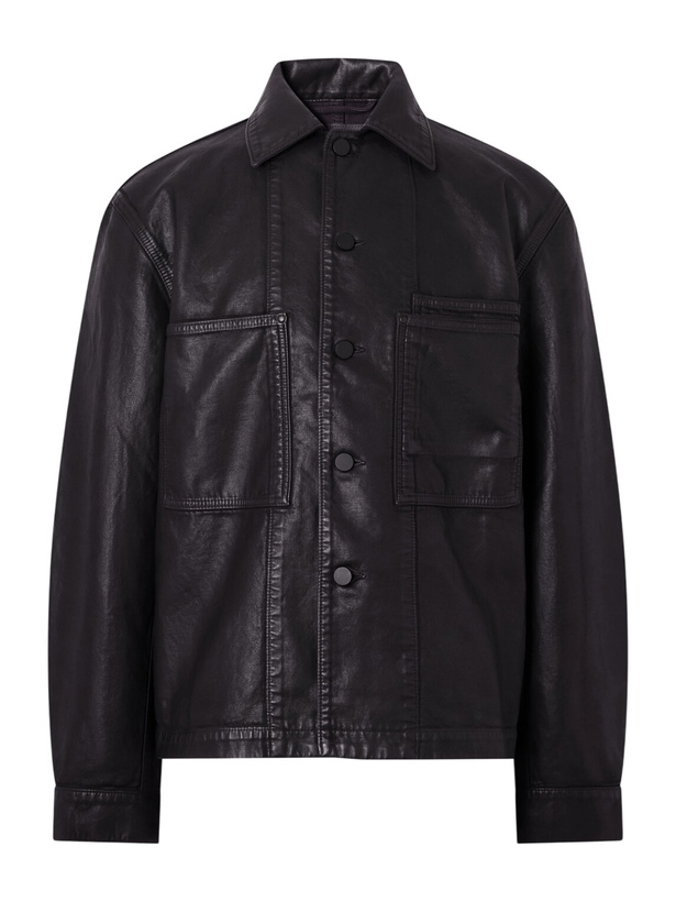 Photo: LEMAIRE - Coated Cotton-Twill Overshirt - Black