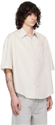 AMI Paris Off-White Spread Collar Shirt