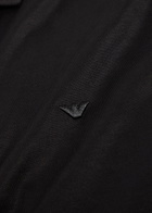 Emporio Armani Logo-embroidered Jersey Polo Shirt Black