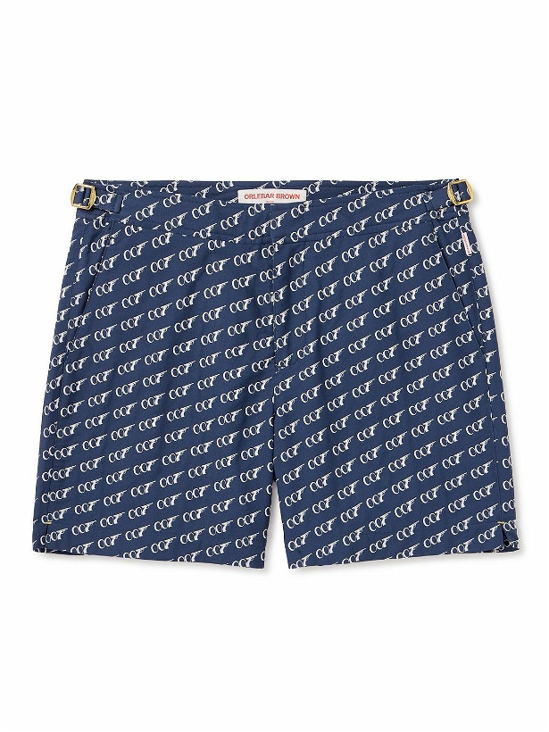 Photo: Orlebar Brown - 007 Bulldog Mid-Length Printed Swim Shorts - Blue