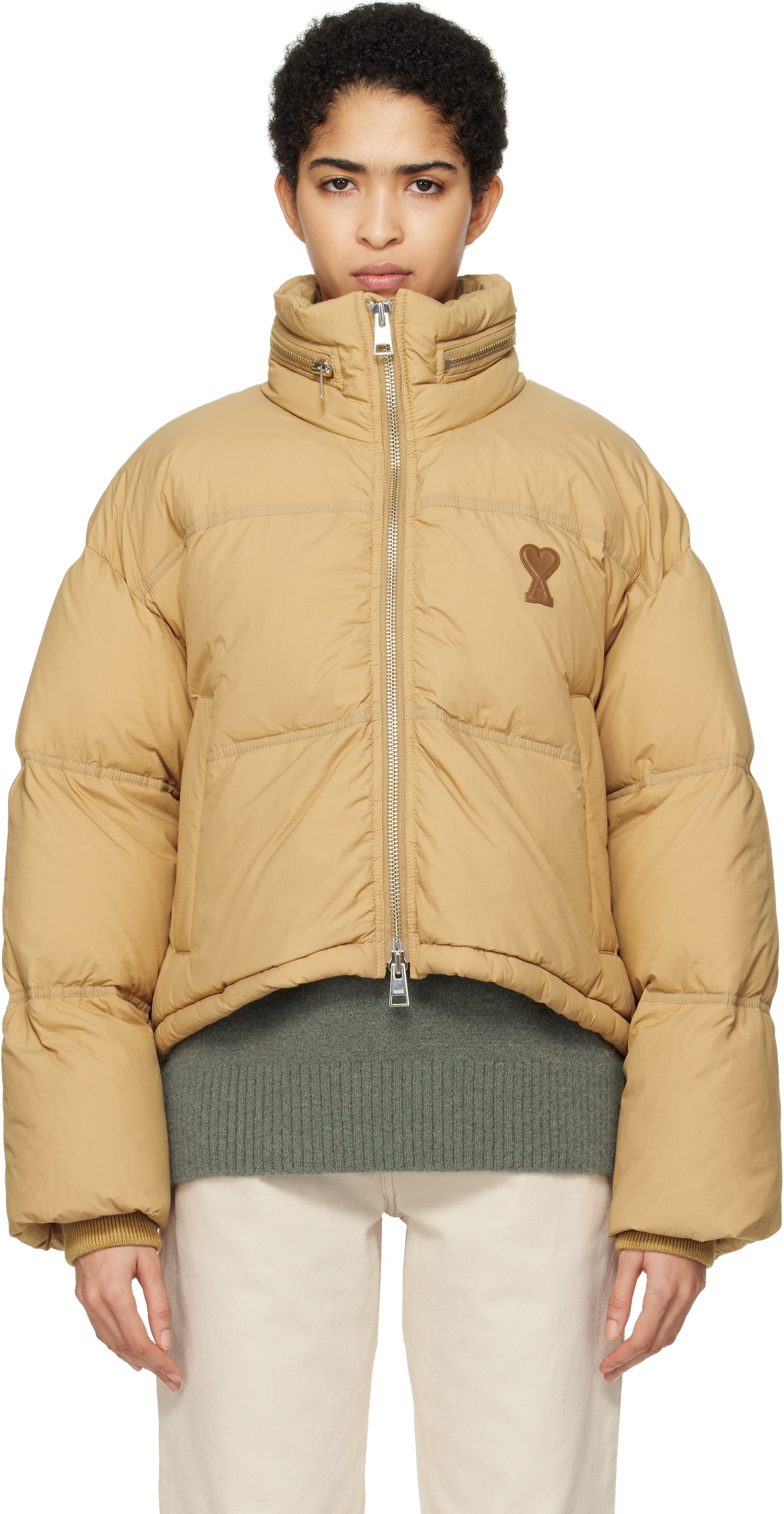 AMI Paris Tan Ami de Coeur Down Jacket