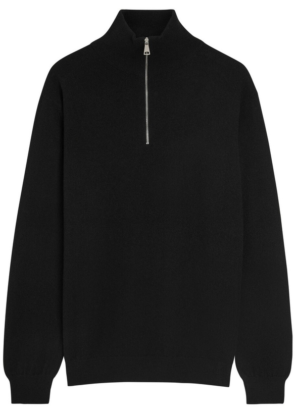 Photo: Begg & CO Heriot Half-zip Cashmere Jumper Black