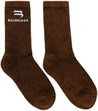 Balenciaga Brown Bleached Tennis Socks