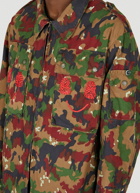 Embroidered Military Jacket in Green