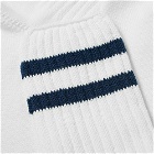 Beams Plus Men's Schoolboy Sock in White/Navy