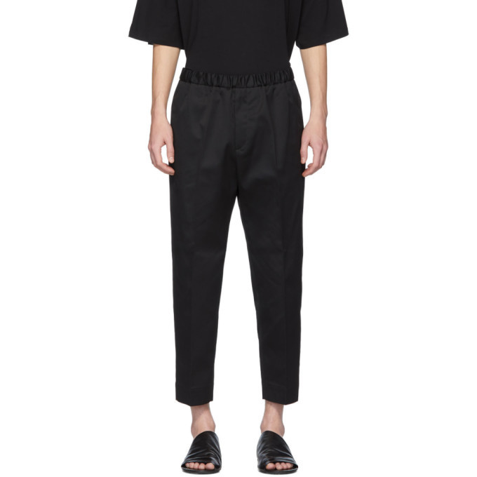 Photo: Jil Sander Black Cotton Twill Trousers