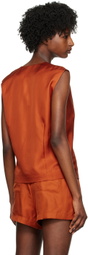Silk Laundry Orange Slouch Vest