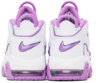 Nike Kids White & Purple Air More Uptempo Big Kids Sneakers