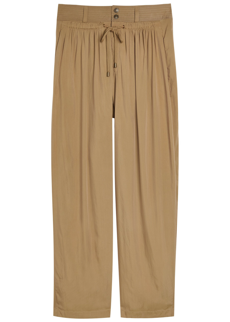 Isabel Marant Inaya Drawstring Woven Trousers Khaki