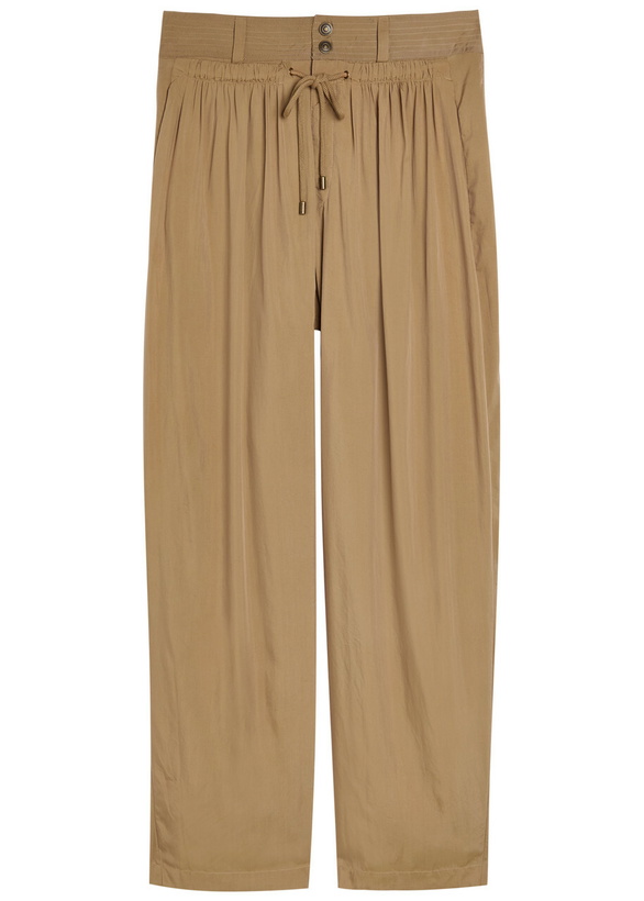 Photo: Isabel Marant Inaya Drawstring Woven Trousers Khaki