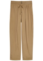 Isabel Marant Inaya Drawstring Woven Trousers Khaki