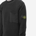 Stone Island Men's Soft Cotton Wool Patch Detail Crew Knit in Black
