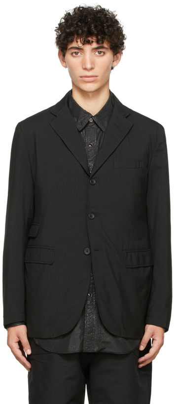 Photo: Engineered Garments Black Wool Lawrence Blazer