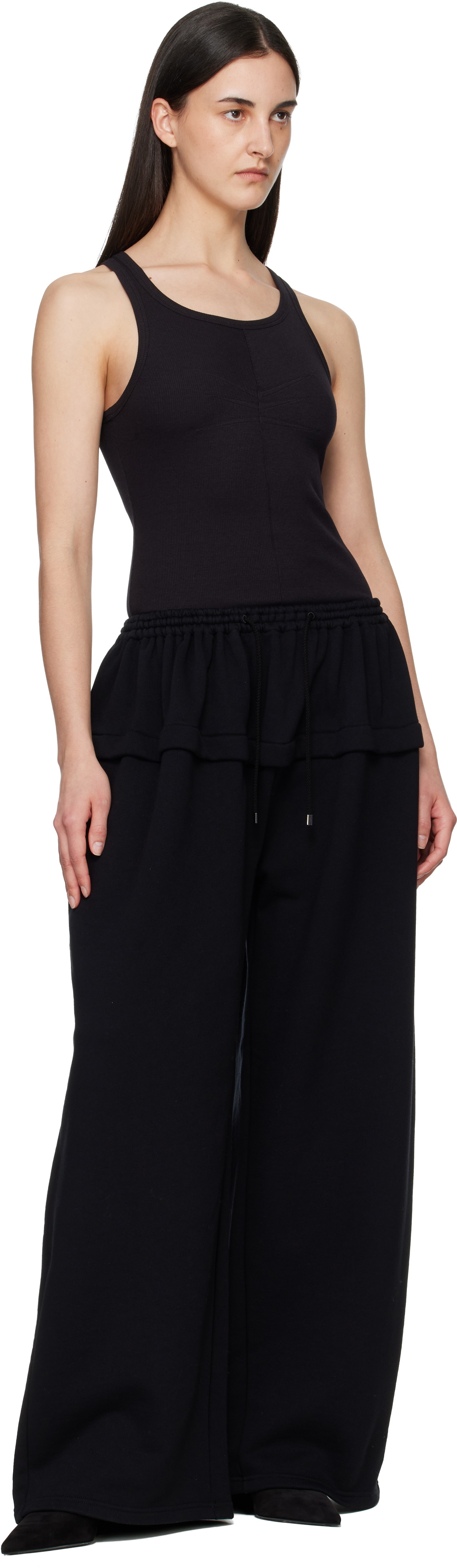 ALAÏA Black Darts Cotton Tank Top