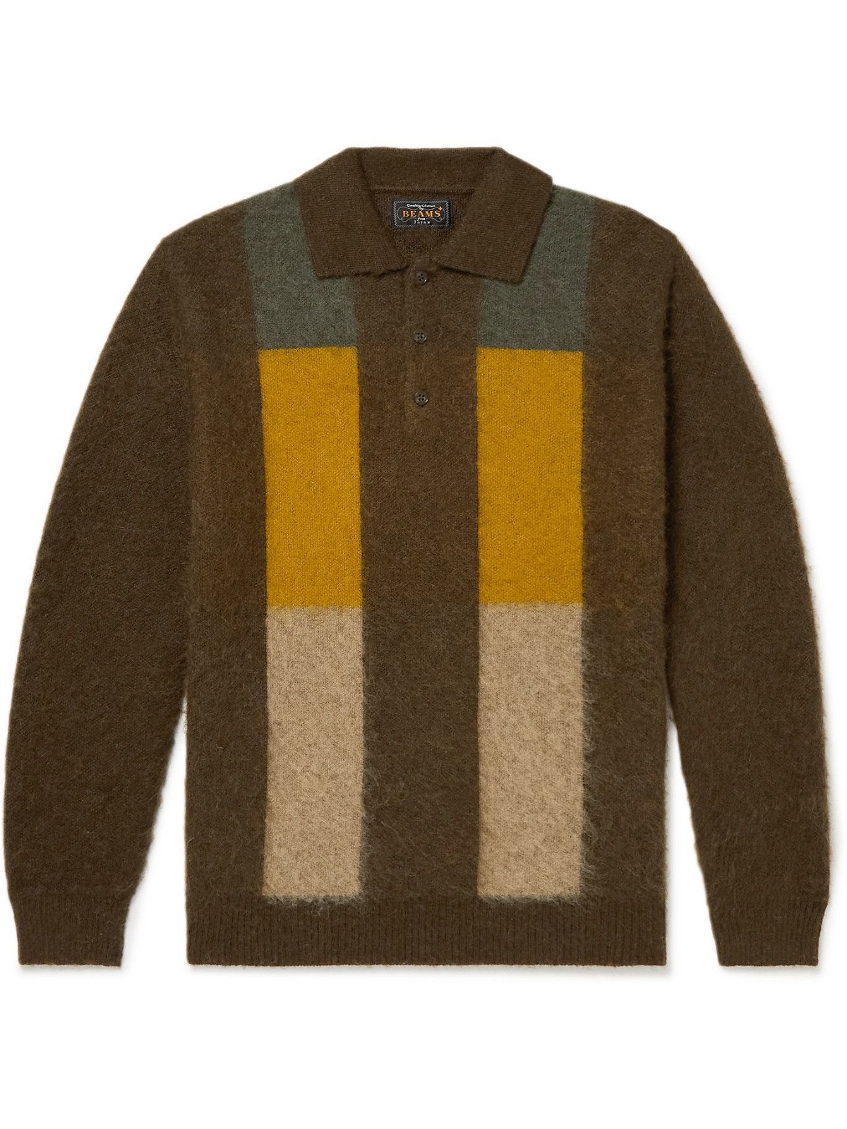 Beams Plus - Colour-Block Jacquard-Knit Polo Shirt - Unknown Beams 