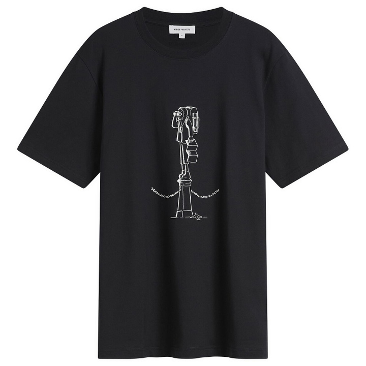 Photo: Norse Projects Men's x Daniel Frost Map Master Print T-shirt in Dark Navy