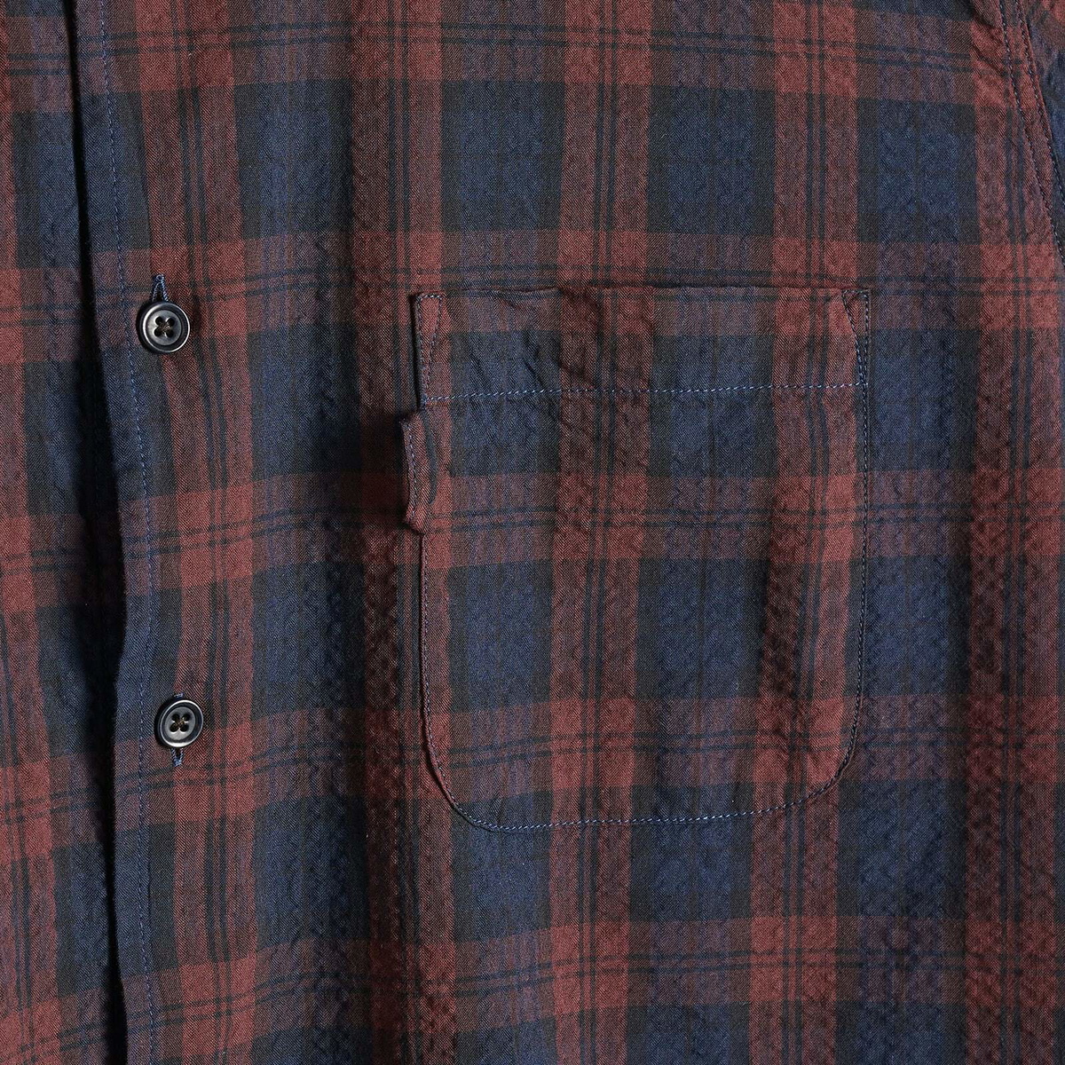 END. x YMC Curtis Shirt Shadow Plaid in Plum/Black Plaid