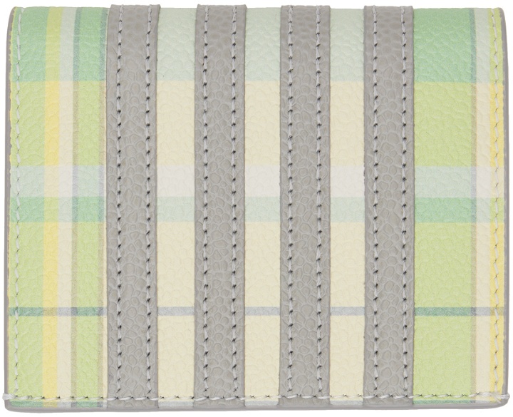 Photo: Thom Browne Green & Gray 4-Bar Double Card Holder
