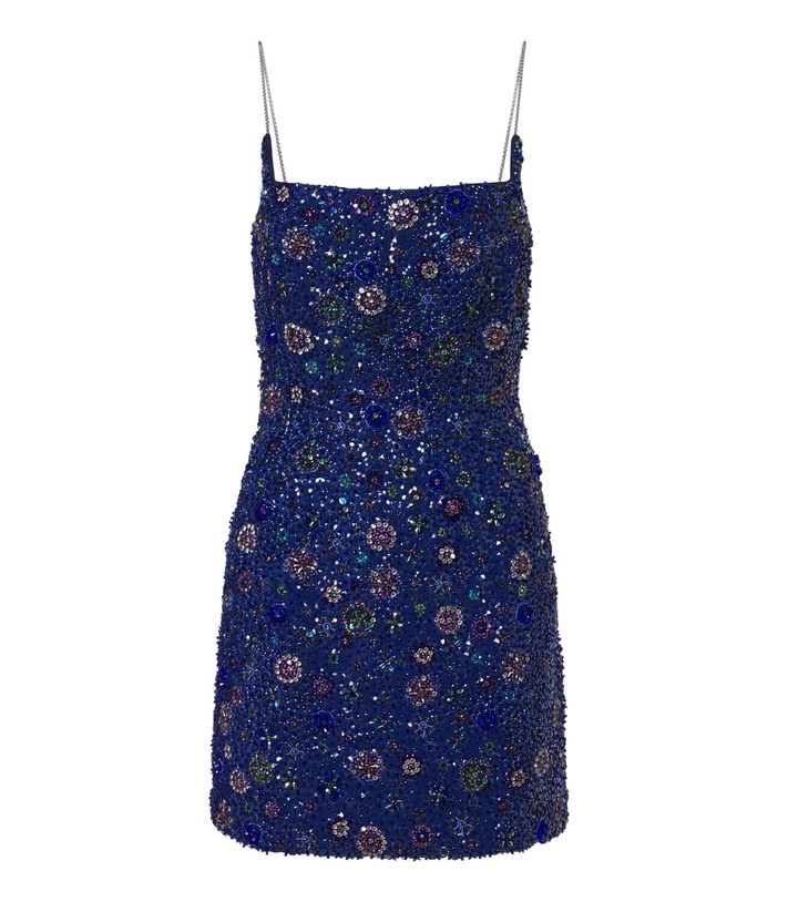 Photo: Là Fuori Crystal Midnight embellished silk minidress