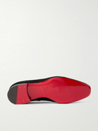Christian Louboutin - Dandysiago Grosgrain-Trimmed Embellished Velvet Loafers - Black