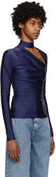 Han Kjobenhavn Blue Draped Long Sleeve T-Shirt