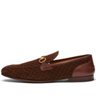 Gucci Men's Jordaan Horse Bit GG Loafer in Brown