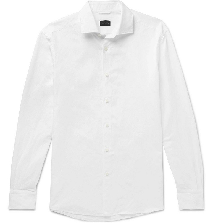 Photo: Ermenegildo Zegna - Cotton and Linen-Blend Oxford Shirt - Men - White