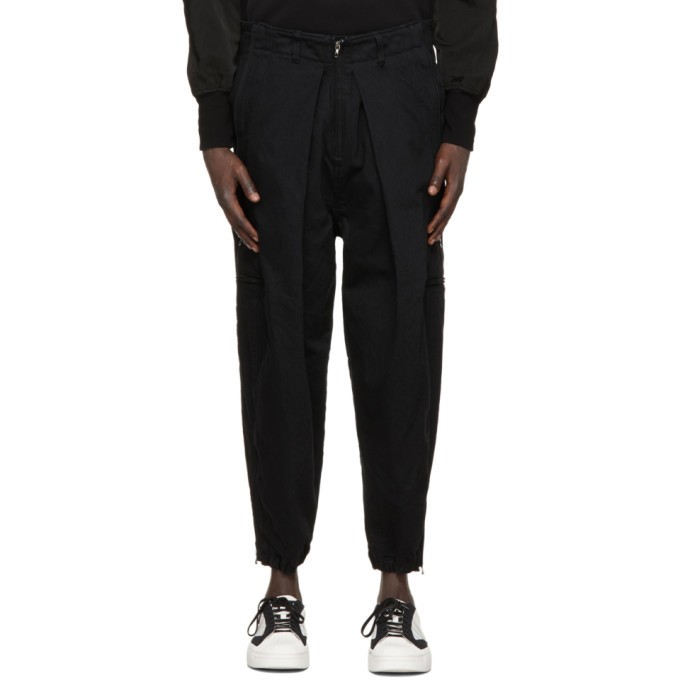 Julius Black Adjustable Zip Cargo Pants Julius