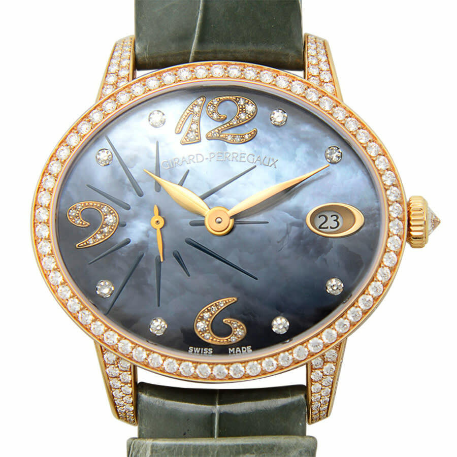Girard Perregaux Cats Eye Automatic Diamond Blue Dial Ladies Watch 80484D-52P-662-BK6A