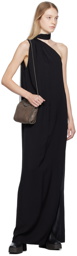 Stella McCartney Black One-Shoulder Scarf Maxi Dress