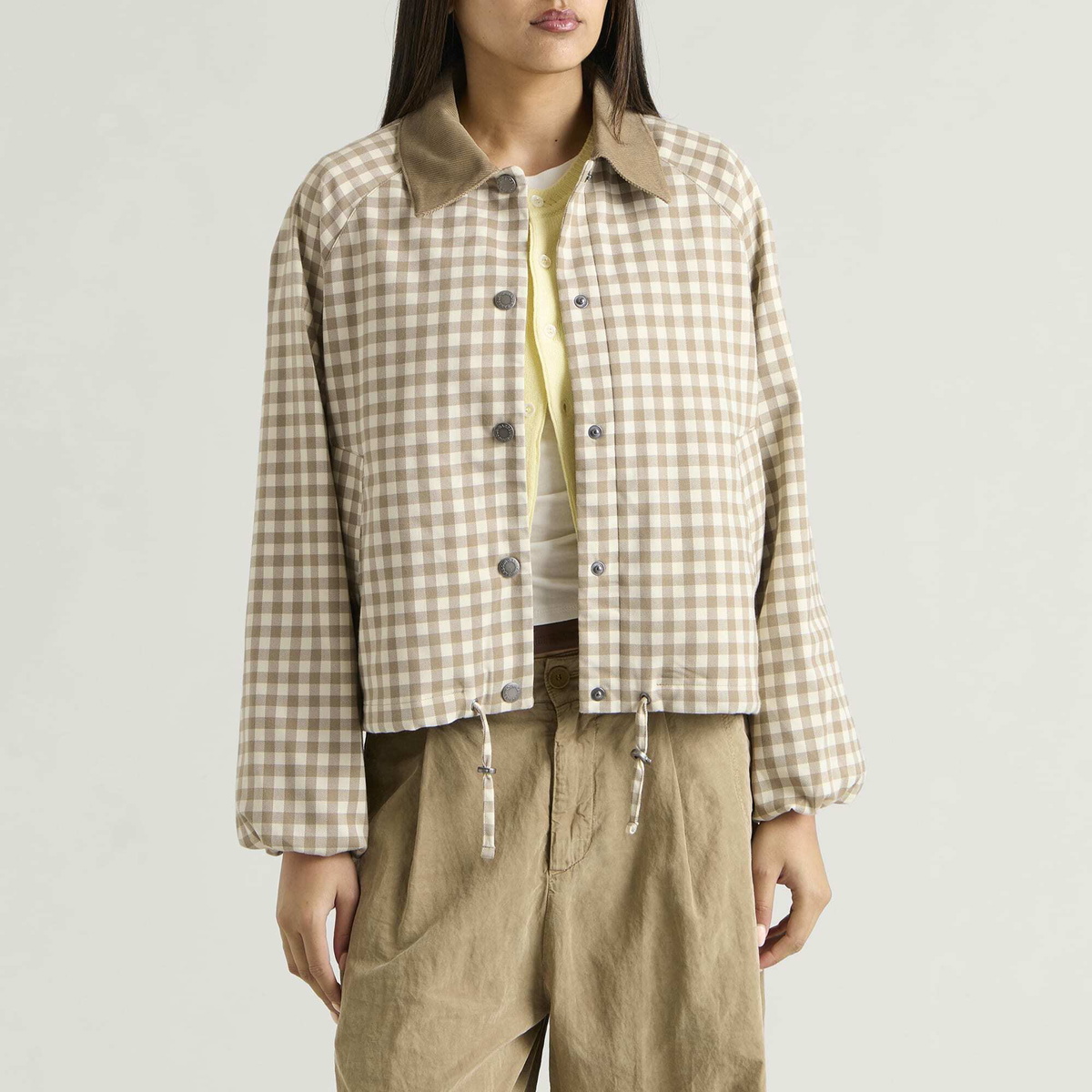 Barbour Women's Ovingham Casual Jacket in Gingham Sand