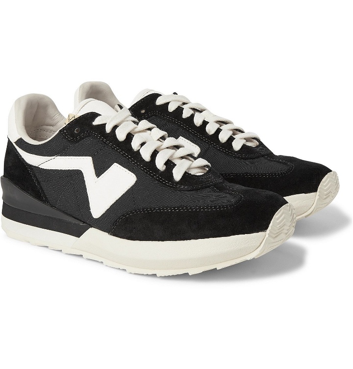 Photo: visvim - FKT Runner Suede- and Leather-Trimmed Nylon-Blend Sneakers - Black