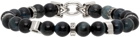 Salvatore Ferragamo Grey Beaded Gancini Bracelet