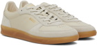 BOSS Beige Leather-Suede Sneakers