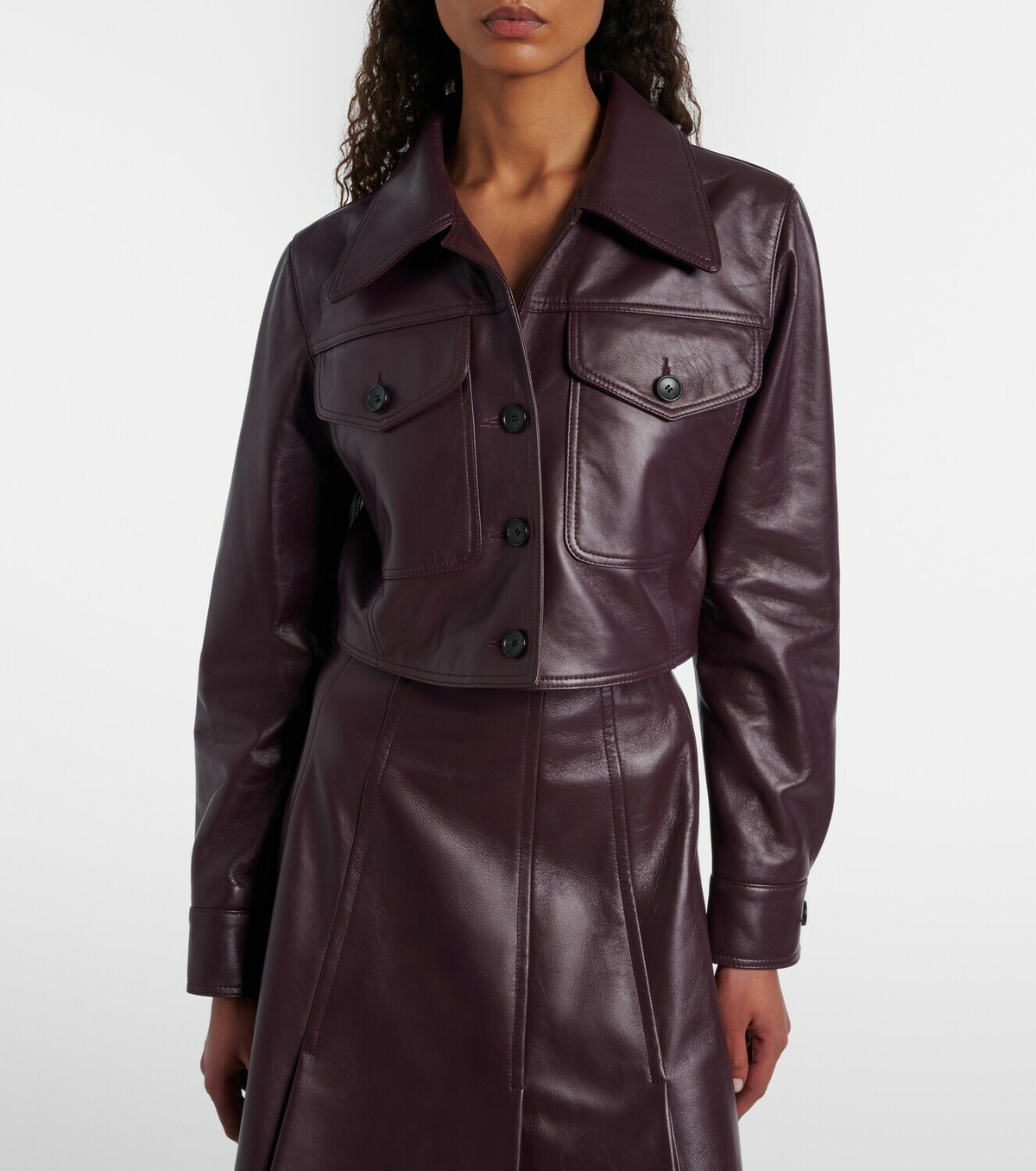 Emilia Wickstead Nics cropped leather jacket