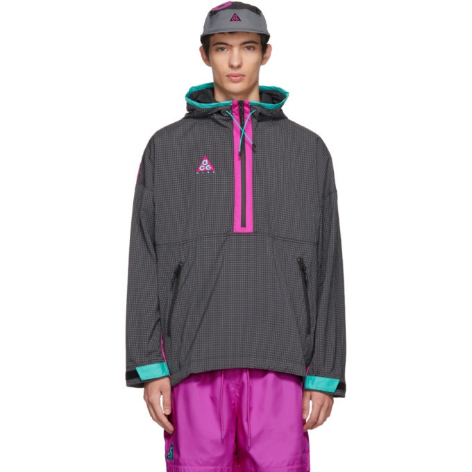 Photo: Nike ACG Grey and Purple Grid Track Jacket