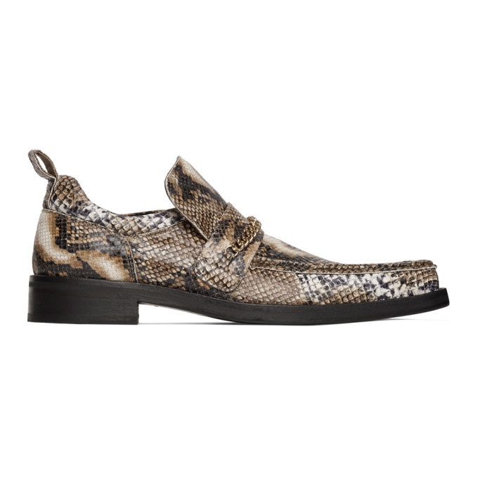 Photo: Martine Rose Brown Snake Square Toe Boot Loafers