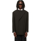 Fear of God Brown Double Weave Wool Crewneck Blazer