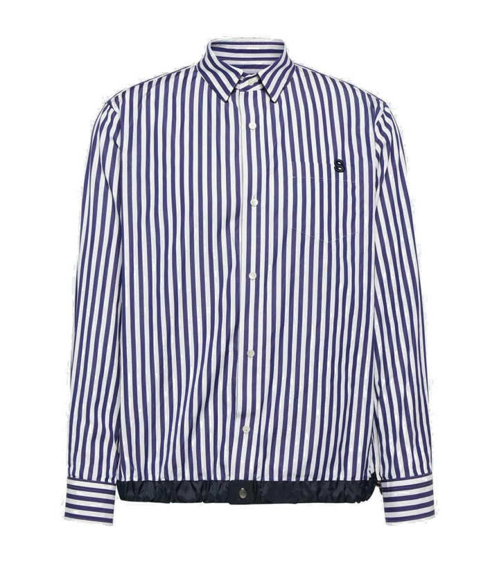 Photo: Sacai Striped cotton poplin shirt