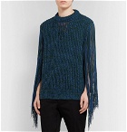 CALVIN KLEIN 205W39NYC - Fringed Mélange Knitted Sweater - Green
