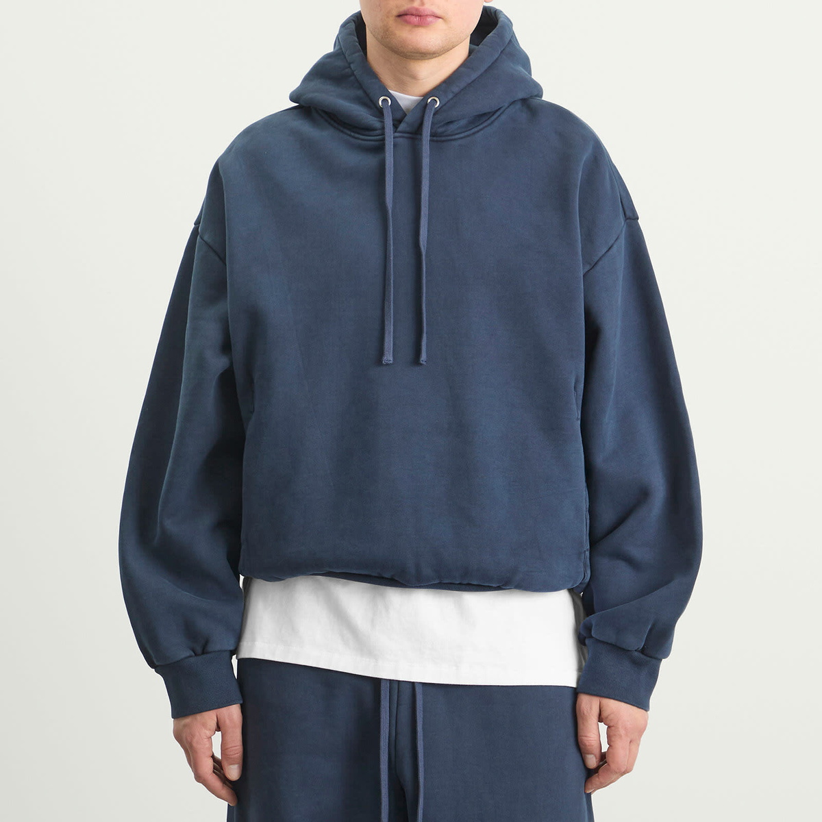 SKIMS Men's Relaxed Garment Dyed Hoodie in Navy