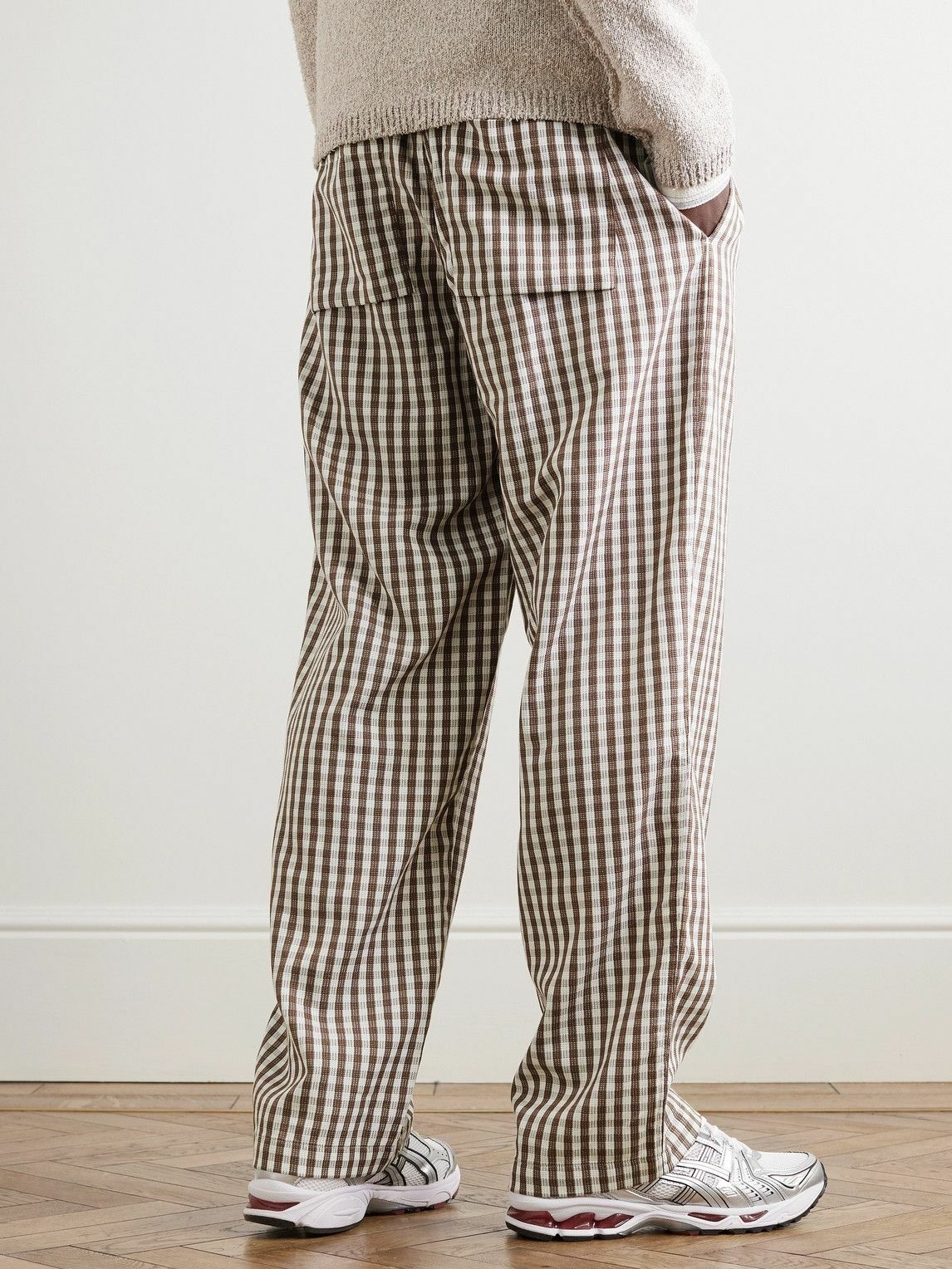 mfpen - Easy Straight-Leg Checked Cotton, TENCEL™ Lyocell and