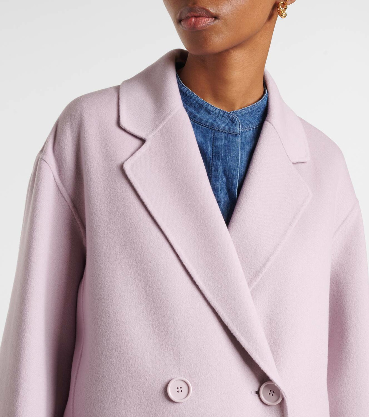 MaxMara ピーコート パープル　イタリア製　L S Max Mara Favola virgin wool coat S Max Mara