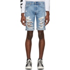 Levis Blue Denim 501 Original-Fit Cut-Off Shorts