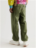 Needles - Tapered Cotton-Canvas Drawstring Trousers - Green