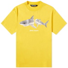 Palm Angels Men's Shark T-Shirt in Yellow/White