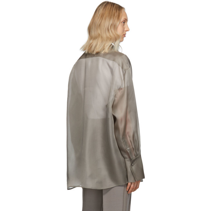 The Row Grey Silk Organza Claire Shirt The Row