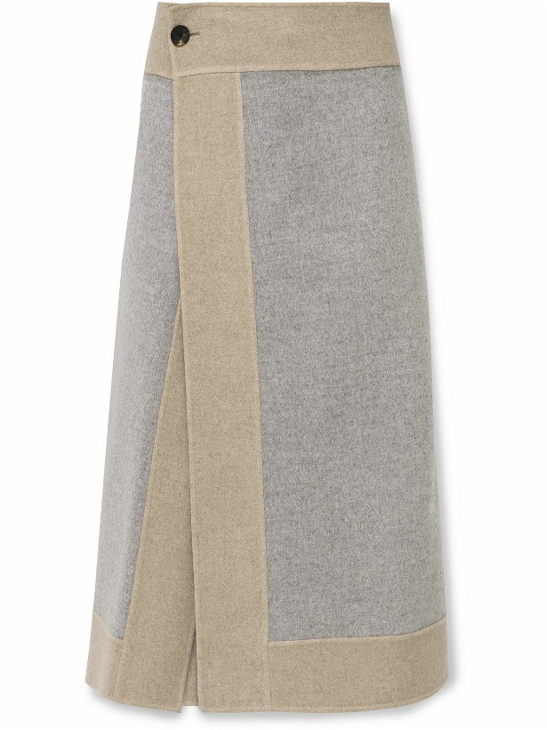 Photo: Fear of God - Two-Tone Double-Faced Virgin Wool and Cashmere-Blend Wrap Skirt - Gray